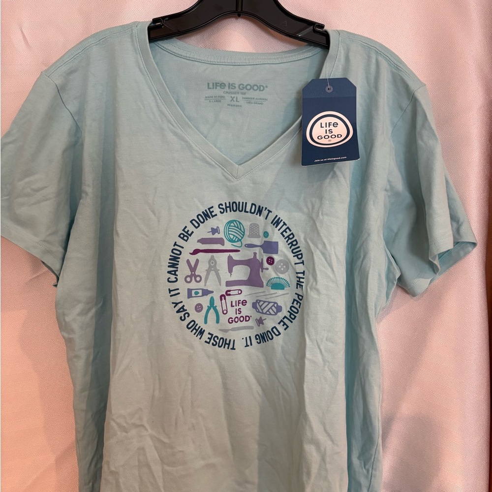 Life Is Good Light Blue Short Sleeve Tee